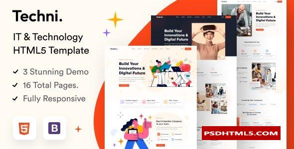 Techni - IT & 技术 HTML5 模板  