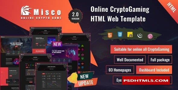 Miscoo v2.0 - 在线加密游戏HTML模板  