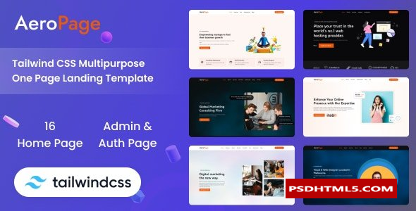 AeroPage - Tailwind CSS多用途登陆模板  