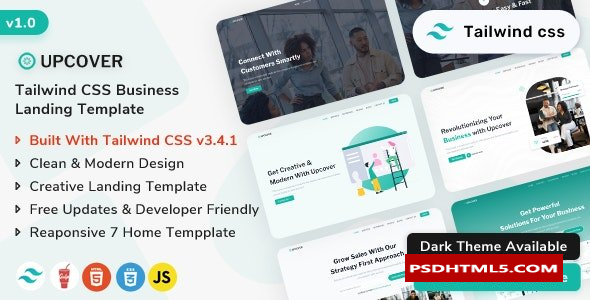 Upcover - Tailwind CSS商业& 企业登陆模板  