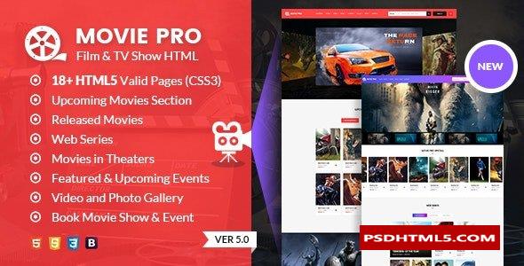Movie Pro - 电视节目与制作之家HTML模板  