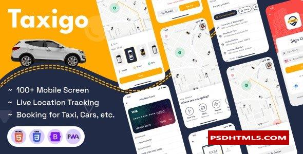 Taxigo - 租车与出租车预订移动应用PWA HTML模板  