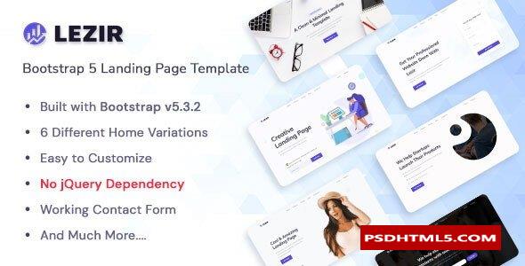 Lezir - Bootstrap 5着陆页模板  