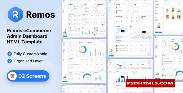 Remos - 电子商务管理仪表盘HTML模板  