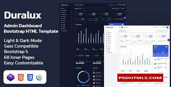 Duralux - 管理仪表盘Bootstrap HTML模板  