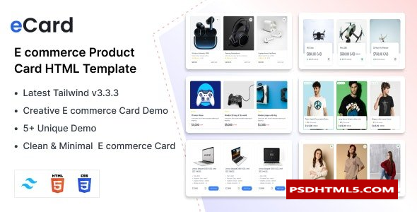 eCard – 尾风电子商务产品卡片部分模板-尚睿切图网
