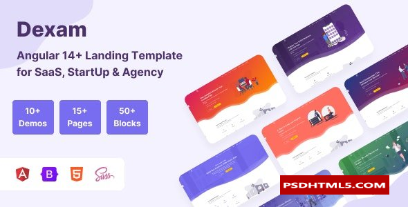 Dexam v3.0.0 – Angular 14+ & Bootstrap 5 SaaS, Startup & Product Landing Page-尚睿切图网