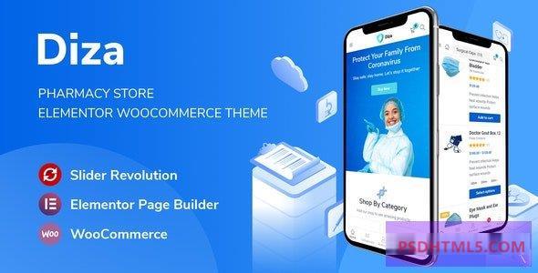 Diza v1.12-药店Elementor WooCommerce主题 -尚睿切图网