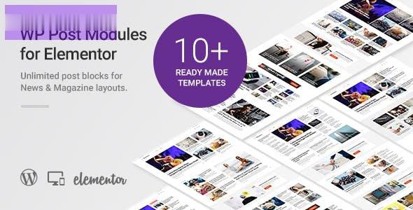 用于NewsPaper和Magazine布局的WP Post模块（Elementor Addon）v2.5.0 -尚睿切图网
