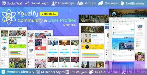 Youzify v3.5.0-BuddyPress社区&amp；WordPress用户配置文件插件 -尚睿切图网