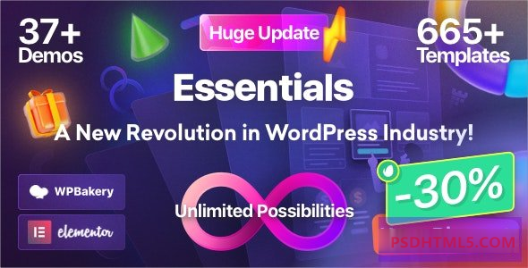 Essentials v3.2.5-多用途WordPress主题 -尚睿切图网