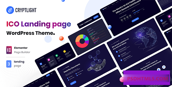Cryptlight v1.1.5-ICO NFT AI登陆页WordPress主题 -尚睿切图网