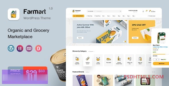 Farmart v1.19-有机&amp；杂货市场WordPress主题 -尚睿切图网