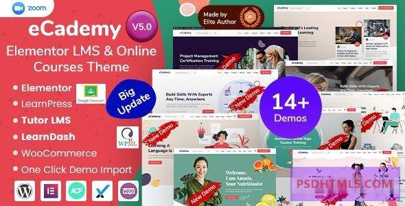 eCademy v6.4-Elementor LMS&amp；在线课程主题 -尚睿切图网