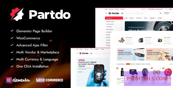 Partdo v1.1.8-汽车零部件和工具商店WooCommerce主题 -尚睿切图网