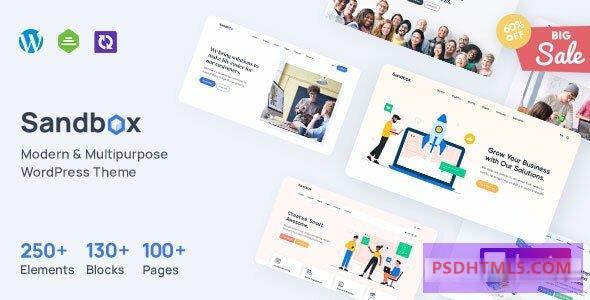 Sandbox v1.1.6-现代&amp；多用途WordPress主题 -尚睿切图网