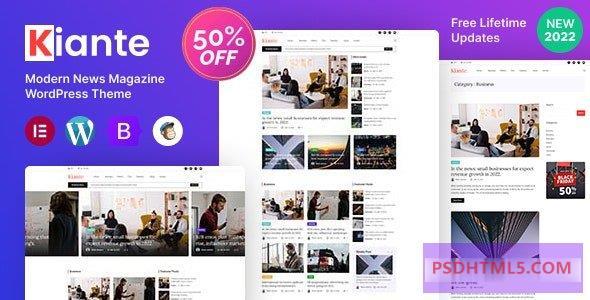 Kiante v1.0.3-报纸杂志博客现代WordPress主题多用途 -尚睿切图网