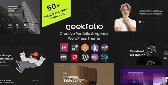 Geekfolio v1.0.7-Elementor创意组合；代理WordPress主题 -尚睿切图网