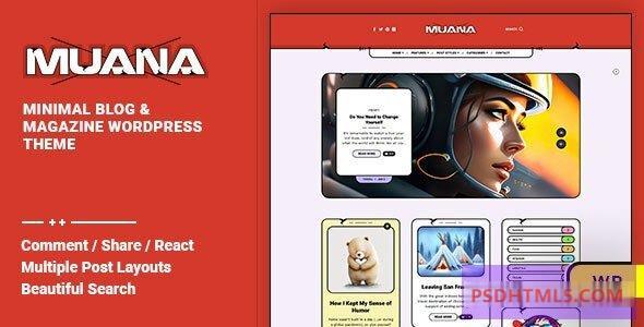 Muana v1.0.2-博客&amp；杂志WordPress主题 -尚睿切图网