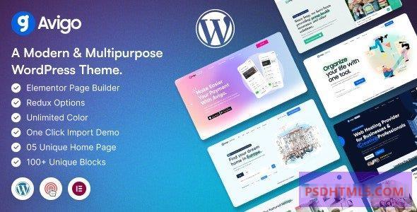 Avigo v1.0-多用途商业WordPress主题 -尚睿切图网