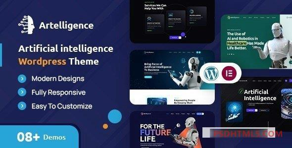 Artelligence v2.0-AI；机器人WordPress主题 -尚睿切图网