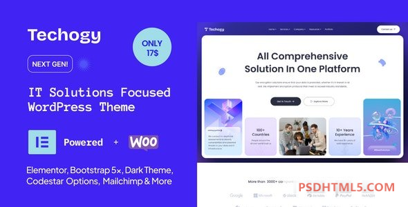 Techogy v1.0-IT解决方案；服务WordPress主题 -尚睿切图网