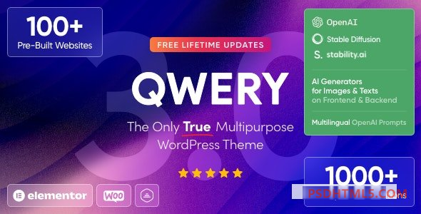 Qwery v3.2-多用途商业WordPress&amp；WooCommerce主题+聊天GPT -尚睿切图网