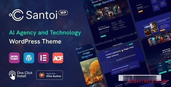 Santoi v1.2-AI代理和技术WordPress主题 -尚睿切图网