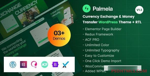 Palmela v1.3-网上银行；汇款WordPress主题 -尚睿切图网