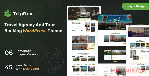 TripRex v1.1.0-旅行社和旅游预订WordPress主题 -尚睿切图网