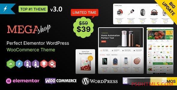 Mega Shop WP v3.0.1-多功能Elementor WooCommerce主题 -尚睿切图网