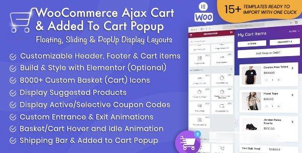 WooCommerce Ajax Cart&amp；添加到购物车弹出v1.6.6-浮动/滑动/弹出一体购物车/结账插件 -尚睿切图网