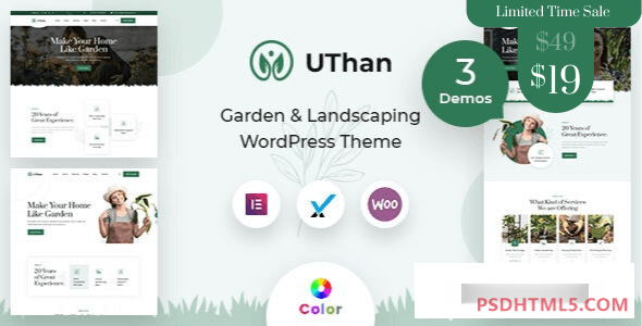 Uthan v2.0.1-景观园艺WordPress主题+RTL -尚睿切图网