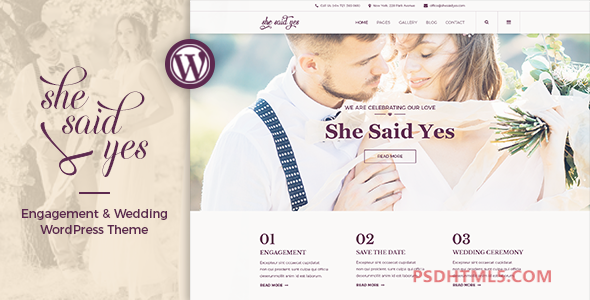 SheSaidYes v1.4-参与度&amp；婚礼WordPress主题 -尚睿切图网