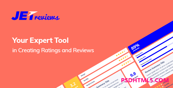 JetReviews v2.3.4-Elementor页面生成器的评论小工具；高级脚本、插件和；手机 -尚睿切图网