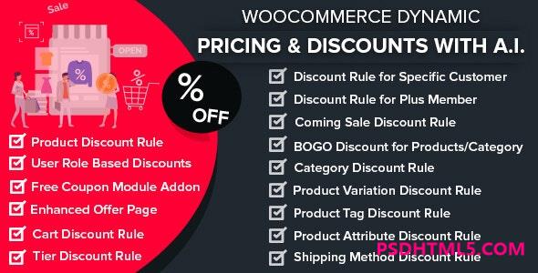 WooCommerce动态定价；使用AI v3.0.0可享受折扣；高级脚本、插件和；手机 -尚睿切图网