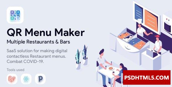 QR Menu Maker v4.0-SaaS-非接触式餐厅菜单；高级脚本、插件和；手机 -尚睿切图网