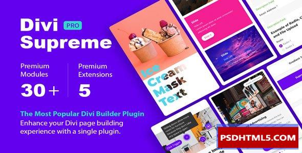 Divi Supreme Pro v4.9.97.15&raquo；高级脚本、插件和；手机 -尚睿切图网