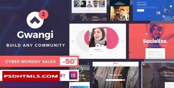 Gwangi v2.4.5-PRO多用途会员、社交网络和；BuddyPress社区主题 -尚睿切图网