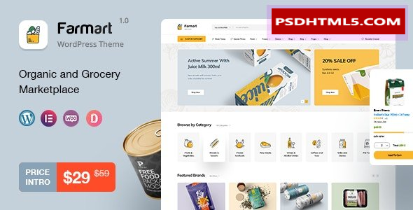 Farmart v1.2.1-有机和；杂货市场WordPress主题 -尚睿切图网