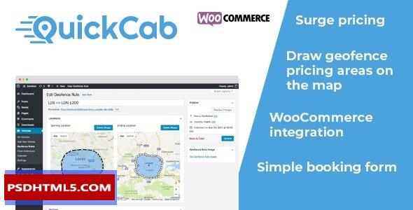 QuickCab v1.3.3-WooCommerce出租车预订插件；高级脚本、插件和；手机 -尚睿切图网