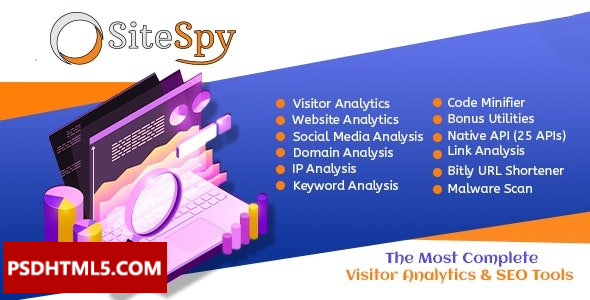 SiteSpy v8.4-最完整的访问者分析和；SEO工具-已清空；高级脚本、插件和；手机 -尚睿切图网