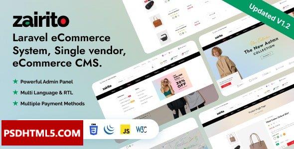 Zairito v1.8-Laravel电子商务系统-单一供应商；高级脚本、插件和；手机 -尚睿切图网