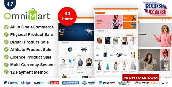 OmniMart v5.0-电子商务CMS-Laravel电子商务脚本-null；高级脚本、插件和；手机 -尚睿切图网
