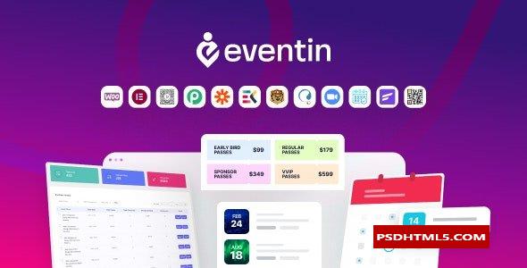 WP Eventin v4.0.4-事件管理器和；WooCommerce的门票销售插件；高级脚本、插件和；手机 -尚睿切图网