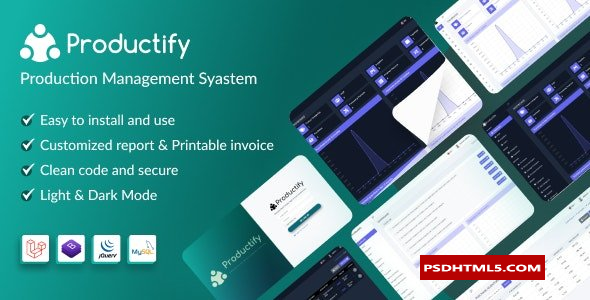 Productify v4.3-生产管理系统-已取消；高级脚本、插件和；手机 -尚睿切图网