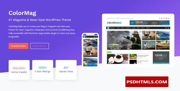 ColorMag Pro 4.1.9-排名第一的杂志；新闻风格WordPress主题 -尚睿切图网