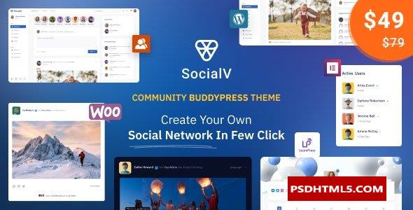 SocialV v2.0.10-社交网络和社区BuddyPress主题 -尚睿切图网