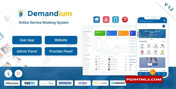 Demandium v2.4-带管理面板的多提供商按需、杂工、家庭服务应用程序-为空&raquo；高级脚本、插件和；手机 -尚睿切图网