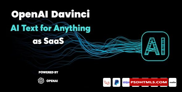 OpenAI Davinci v4.0-作为SaaS的AI写作助手和内容创建者-无值；高级脚本、插件和；手机 -尚睿切图网